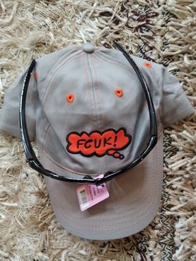 Vintage but new taupe FCUK baseball cap + Sunglasses 🕶️😎